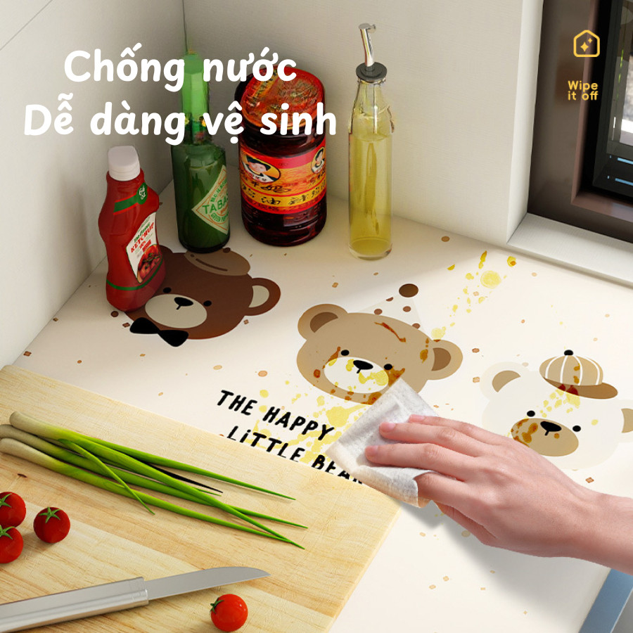 Giấy Dán Nhà Bếp HomeMate Chống Dầu Mỡ Chống Thấm Nước, Decal Dán Tường Bếp Cách Nhiệt Họa Tiết Hoạt Hình Dễ Lau Chùi