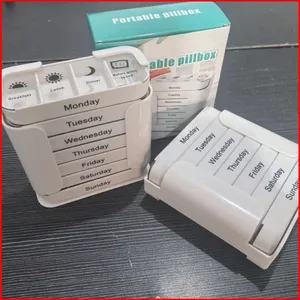 ST2 Hộp đựng thuốc hàng tuần cầm tay 7 ngày Hộp đựng thuốc hàng ngày dành cho Vitamin Thuốc và bổ sung TS2