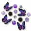Set Charm Bướm Tím Galaxy Hoa Hồng Đen Pha Lê Ánh Sao Kawaii Bí Ẩn Sang Trọng Gắn Dép 🦋💜🌹