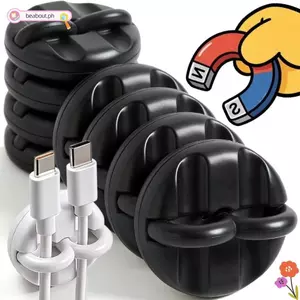 Bộ sắp xếp cáp BEABOUT, 360° Giá đỡ cáp từ tính xoay, Quản lý dòng dữ liệu tự dính bền đa năng Phòng ngủ tại nhà Văn phòng