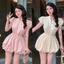 ĐẦM THÔ CỔ BẺ THUN EO FORM BÍ, 2màu BYJOLIE