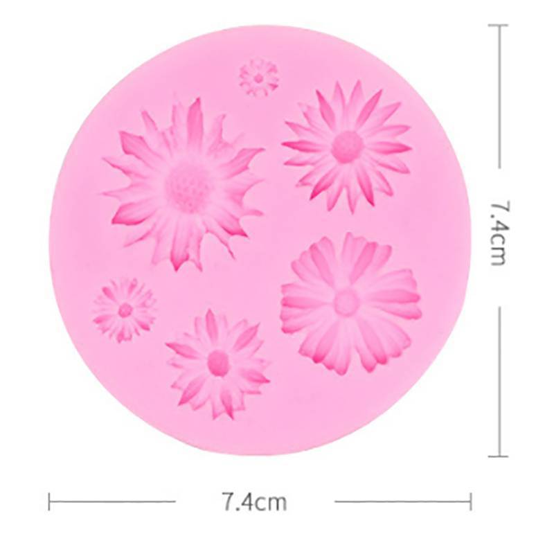 Springevenstar 3D Cánh Hoa Hướng Dương Dập Nổi Khuôn Silicon Giảm Fondant Bánh Trang Trí Dụng Cụ Springevenstar
