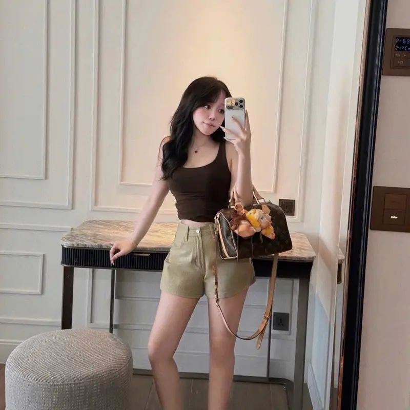 Quần Short Jean Nữ CHEZIHOUSE Vải Jean Mềm Qc Lưng Cao Tôn Dáng #8601-04 4 màu siêu đẹp