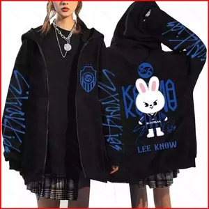 YB1 Stray Kids skzoo KARMA anime dây kéo Áo khoác Hoodie Unisex Top BY1