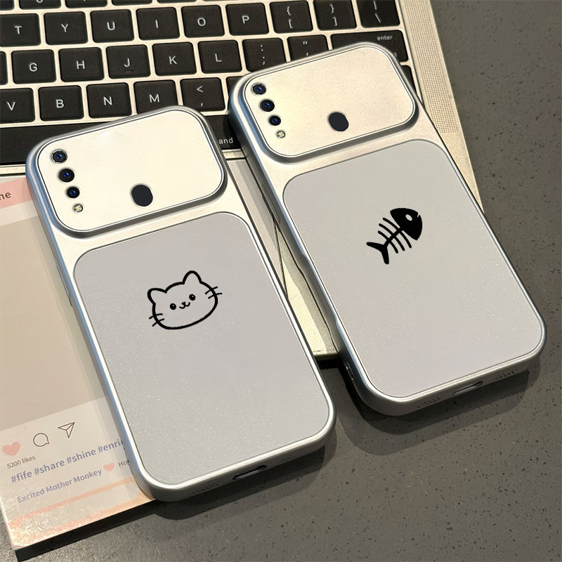 Ốp Lưng PBZZ Cho OPPO A31 2020 Vỏ Điện Thoại Lo Âu Vỏ Mềm Silicon Chống Sốc Thiết Kế Mới Thẩm Mỹ Cặp Đôi Mèo Hoạt Hình Dễ Thương DSCYGT1