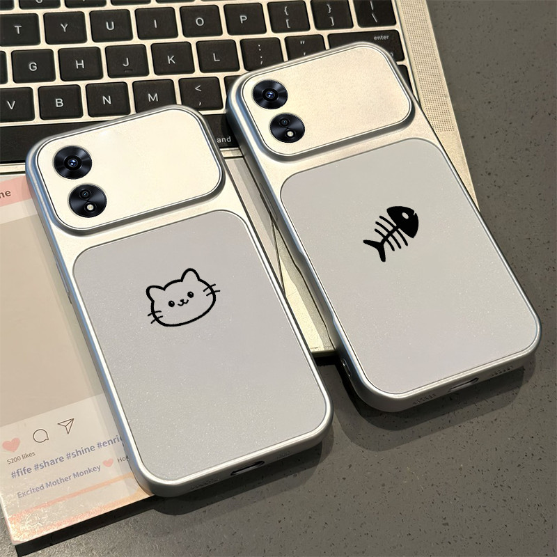 Ốp Lưng PBZZ Cho OPPO Reno 8t a18 a38 4g a78 a58 a98 8t a60 a17 a17k 5G Vỏ Điện Thoại Lo Âu Vỏ Mềm Chống Sốc Thiết Kế Mới Thẩm Mỹ Cặp Đôi Mèo Hoạt Hình Dễ Thương DSCYGT1