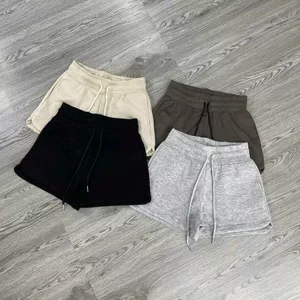 Quần đùi, quần short cạp chun chất liệu da cá mềm mịn lưng cao kèm dây rút kiều dáng trơn basic-thubio98