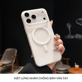 Ốp Lưng Siêu Mỏng Nhám Mờ Cho iPhone 17 Pro Chống Vân Tay Ôm Sạc Máy Có Vòng Từ Tính 3D Nổi