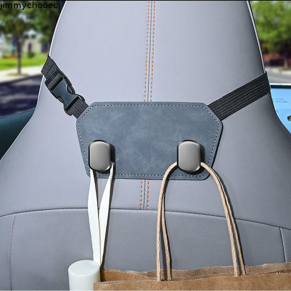 Móc tựa đầu ô tô JIMMYCHOOEC, Móc đôi treo ghế sau ô tô chịu tải cao, Da lộn mềm đa năng Tiết kiệm không gian treo tựa đầu Túi đựng ghế sau ô tô