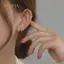 PNPIA- Nhỏ Sáng Bóng Zircon Hình Học Hoa Vòng Bông Tai Dành Cho Nữ Bé Gái Thời Trang Dự Tiệc Quyến Rũ Sang Trọng Trang Sức
