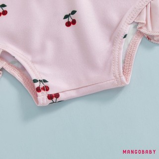 MG-Baby Girl Rash Guard Đồ bơi dài tay Nơ / Bộ đồ tắm in hình anh đào Đồ bơi trẻ sơ sinh có mũ chống nắng