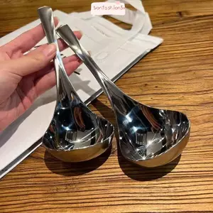 Thìa Inox ITRUMPET, Muỗng Lẩu Bền Làm Dày, Thìa Nhà Bếp Tay Cầm Dài Bằng Thép Không Gỉ Nấu Ăn