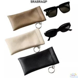 Túi đựng kính mắt BRBRAA, Kính bản lề lò xo bằng da PU Bảo vệ, Treo di động Chống bụi Tự động đóng cửa Kính mắt Túi du lịch Sử dụng