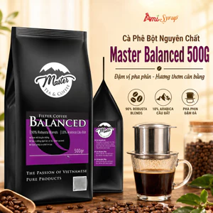 Cà Phê Bột Nguyên Chất Pha Phin Master Balanced 500G Sự Kết Hợp Giữa 90% Robusta Blend Và 10% Arabica Cầu Đất