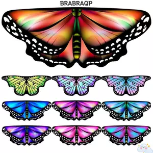 BRBRAA Mũi Bướm, Nhiều Màu Sắc DIY Trang Trí Trẻ Em Cánh Bướm Trang Phục, Trang Phục Hóa Trang Thời Trang Lạ Mắt Váy Cổ Tích Khăn Choàng Giáng Sinh Halloween