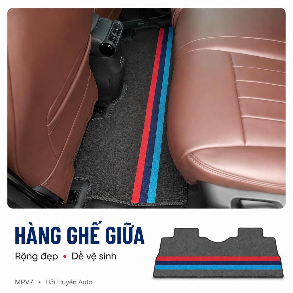 [ MPV7 ] Thảm cước lót sàn xe ô tô Vinfast MPV7 may sẵn bo viền theo form xe có khuy bấm, chống trơn trượt