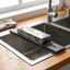 Giá đỡ đá mài có thể điều chỉnh FUHUIOT, Đế mài gắn bồn rửa bằng thép Carbon dày, có thể thu vào Ổn định chống rỉ sét Giá đỡ máy mài góc cố định Tiện ích nhà bếp