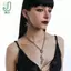 Vòng thép không gỉ Gothic Spike Xuyên Bông tai Dangle dài Handmade Punk Y2k Chainmail Đinh tán thả bông tai Ro Trang sức