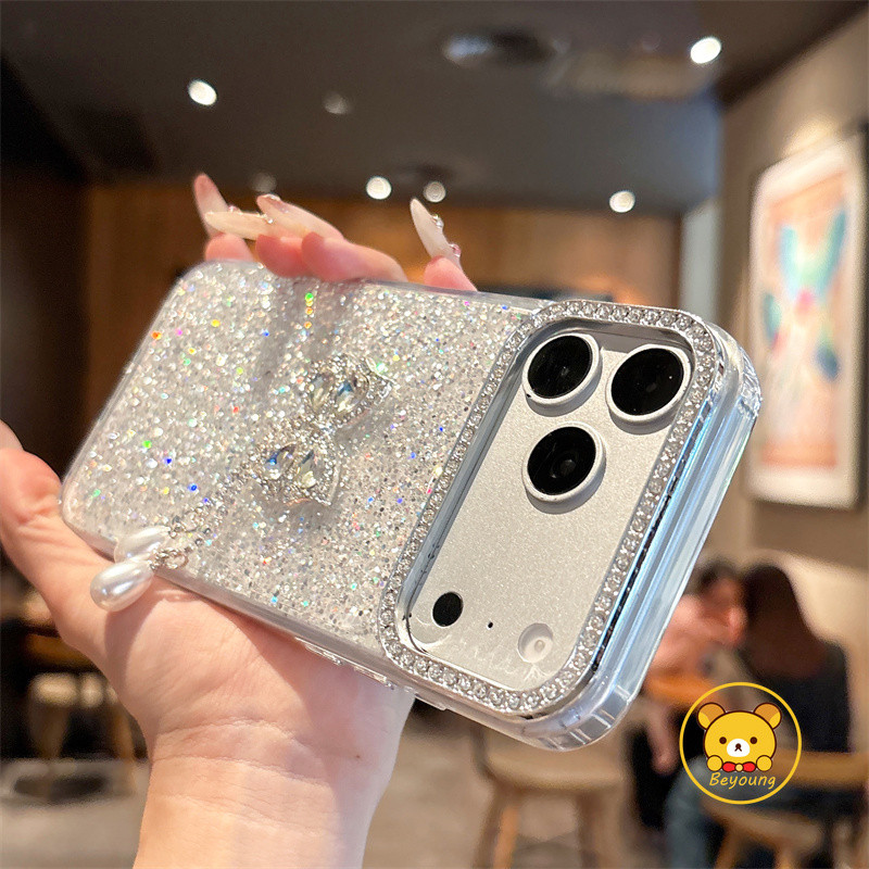 Ốp Điện Thoại Nơ Lấp Lánh Cho OPPO A17 A17K A16 A16S A15 A15S A11S A8 A6 Max A5 A5i A5M A3 Năng Lượng A3i A3X A2M A2X A1i A1S A1X Pro Vỏ Mềm Khung Kim Cương Sáng Dễ Thương