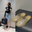 Thời Trang Phù Hợp Với Màu Trơn Đơn Giản Trong Suốt Pha Lê Dép Bé Gái Rỗng Dẹt Ngoài Mặc Dép Đi Biển NKGN