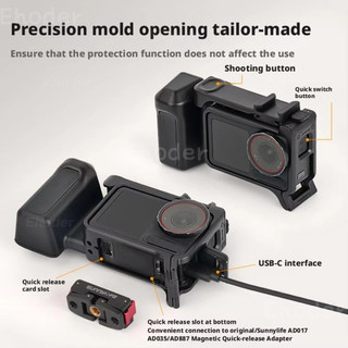Dành Cho DJI Osmo Action 6 Nhựa Tay Cầm Camera Tay Cầm Dành Cho DJIOsmo Action6 Có Nút Shutter Phụ Kiện Di Động