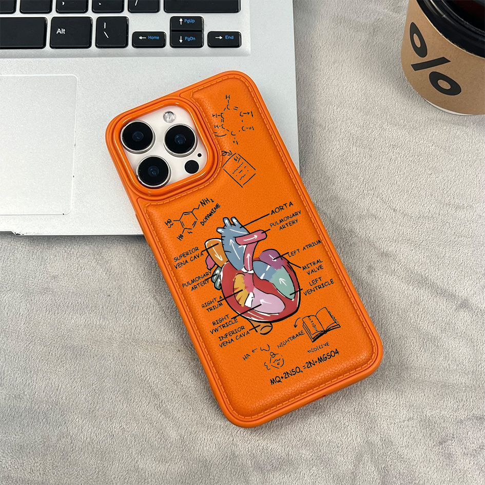 Ốp điện thoại họa tiết hình trái tim cho iPhone 17/16 Pro Max/15/14/13/12/11