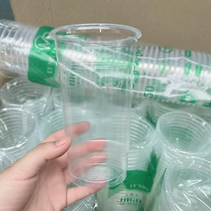 50 Ly Nhựa PP Trơn Đáy Bằng Loại 360ml, 500ml, 650ml, 700ml Đựng Trà Sữa, Sinh Tố, Nước Ép