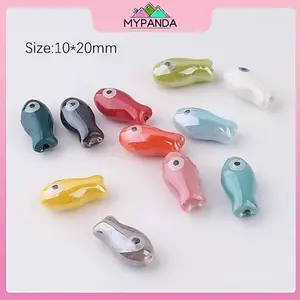 MYPANDA 10 Chiếc Retro Hạt Cá Nhỏ Quyến Rũ Miếng Đệm Gốm Hạt Rời Để Làm Đồ Trang Sức Thủ Công Handmade DIY Vòng Tay Phụ Kiện.