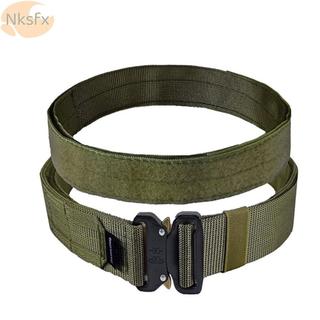 Thắt lưng bện Nylon NKSFX, Thắt lưng tập luyện nam có thể điều chỉnh 4,5cm, Khóa kim loại cắt Laser thông thường Thắt lưng tháo nhanh