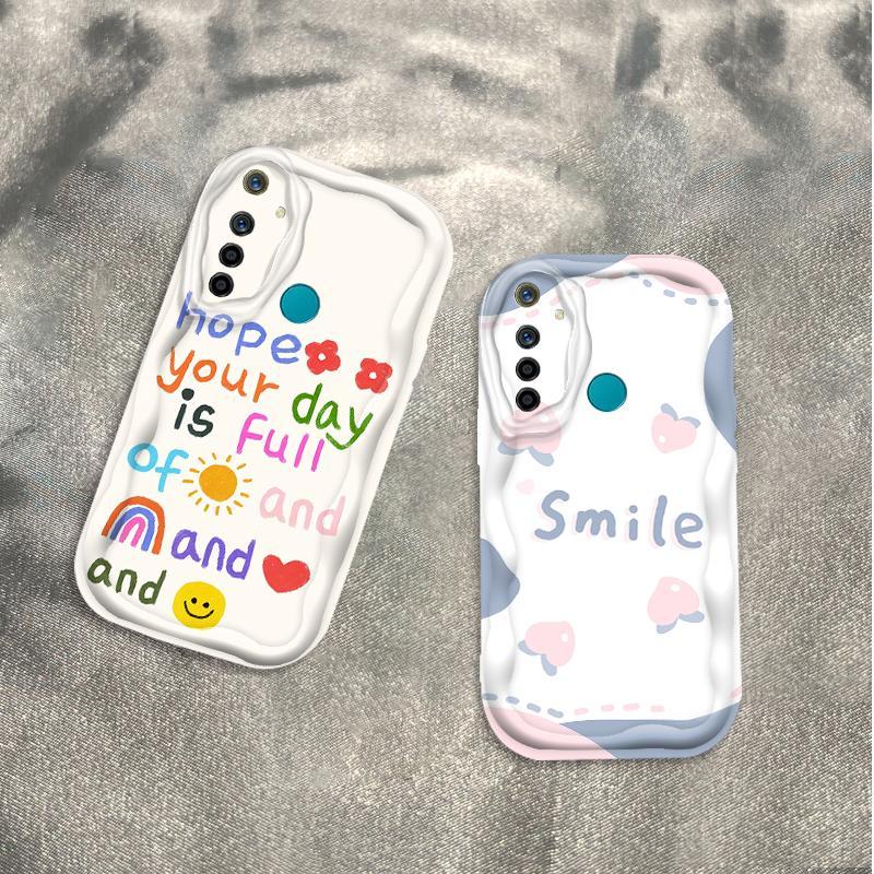 Thích hợp cho Realme 5 5i 5S 6i 3D TPU mềm hình hoa Smile Ins Style Vỏ điện thoại chống sốc