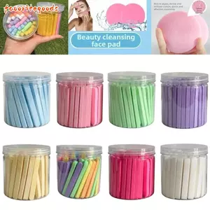 FAVORITEGOODS 60 Cái / bộ Miếng bọt biển rửa mặt, Miếng bọt biển nén dùng một lần, Miếng đệm bông làm sạch da mịn màng đóng hộp chất lượng cao cho mọi loại da