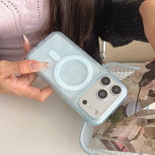 Ốp Lưng Cứng Tương Thích Với iPhone 15 15Pro 15ProMax 16 16Pro 16ProMax 17 17Pro 17ProMax Ốp Nam Châm Họa Tiết Xanh