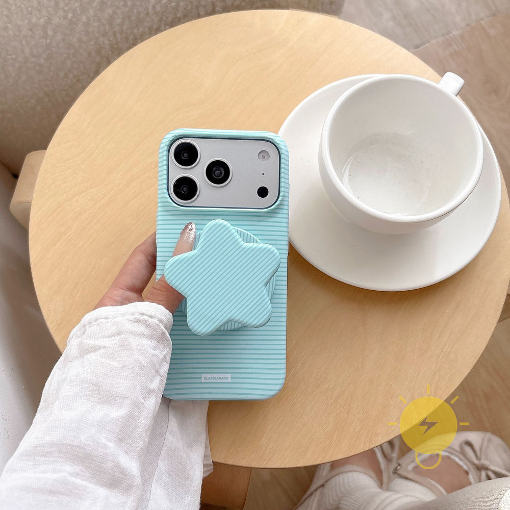 Phone Case For iPhone 17 Pro Max Plus 16e 16 15 14 13 12 11 12/12 Pro PC with Griptok TPU Dragon with Griptok Horse Stripe Star Aesthetic Korean Cute