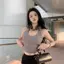 Hot Girl Dệt Kim Sling Nữ Dây Ngắn Bên Ngoài Mặc Không Tay Cổ Áo Vest Bên Trong Nguyên Chất Desire Phong Cách
