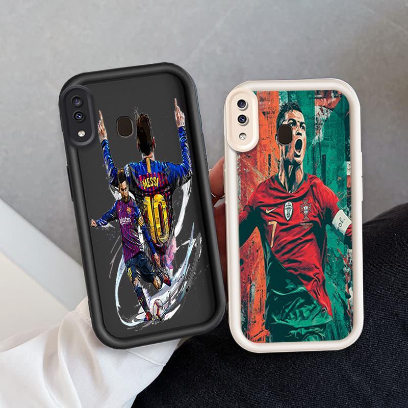 Ốp Lưng Cho Samsung A20 A30 Hoạt Hình Silicon Điện Thoại Thông Minh Mềm TPU World Cup Messi Cristiano Ronaldo Angel Eye Ốp Lưng Chống Sốc