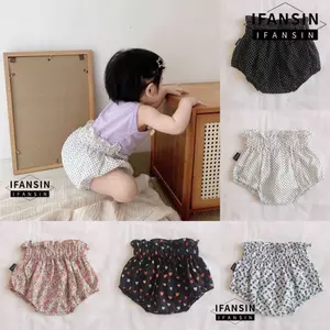 Quần short bé gái IFASIN, Quần short Cotton thoáng khí cho trẻ mới biết đi, Quần thun mềm mại Eo in hoa dáng rộng vừa vặn cho trẻ sơ sinh Quần áo trẻ em