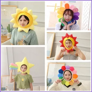 SQ11 Mặt Trời Hoa Ngôi Sao Sang Trọng Mũ Cosplay Sang Trọng Mũ Đồ Chơi Sang Trọng Búp Bê Nhồi Bông Quà Tặng Cho Trẻ Em Bé Gái Đạo Cụ Ảnh Dễ Thương Birthda
