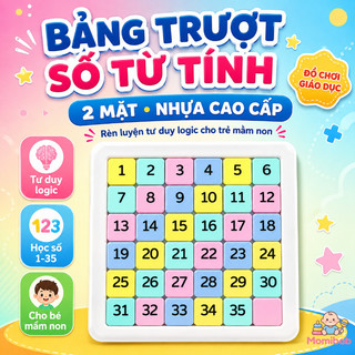 Bảng từ tính trượt số 2 mặt – Dạy số 1-35, nhựa an toàn – Rèn luyện tư duy logic – Đồ chơi giáo dục thông minh