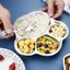 Đĩa phục vụ trẻ em DONOVANQQ, Đĩa ăn chia hình chân bằng thép không gỉ 304 chống gỉ, 4 lưới dễ thương Phim hoạt hình chống rơi Khay ăn cho trẻ mới biết đi