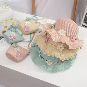 Mũ chống nắng trẻ em AMLU, Mũ chống nắng bé gái dễ thương 2-8 tuổi, Mũ ngư dân nhiều màu thời trang Bãi biển