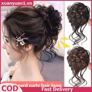 XUAN Tổng Hợp Xoăn Bun Lộn Xộn Móng Vuốt Chignon Kẹp Tóc Co Giãn Scrunchies Hairpieces Donut Updo Hair Pieces Dành Cho Nữ VN