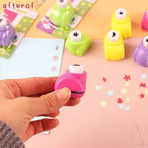 Máy cắt định hình giấy AFTEROF, Dụng cụ đục lỗ thủ công bằng nhựa, Thiết bị dập nổi đa hình Mini DIY dành cho trẻ em