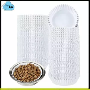 Thú Cưng Dùng Một Lần Bát Ăn Lót 300 Chiếc Lớn Số Lượng Lớn Cho Mèo Bát Thức Ăn Cho Giấy Nhỏ Đĩa Giấy Lót Cho Chó Nhỏ Trắng