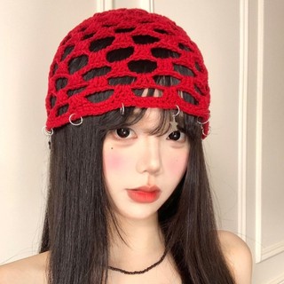 SENRTY Móc Rỗng Mũ Dệt Kim, Tua Ngôi Sao Phong Cách Bohemian Đan Beanies, Thường Rỗng Ra Mỏng Handmade Phong Cách Dân Tộc Mũ Ngoài Trời
