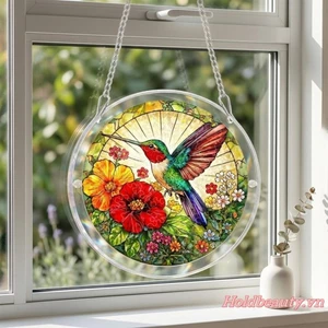 Acrylic Suncatcher Stained Art 2D Flat Thẩm Mỹ Treo Đồ Trang Trí Cho Cửa Sổ Trong Nhà Sân Vườn Ngoài Trời