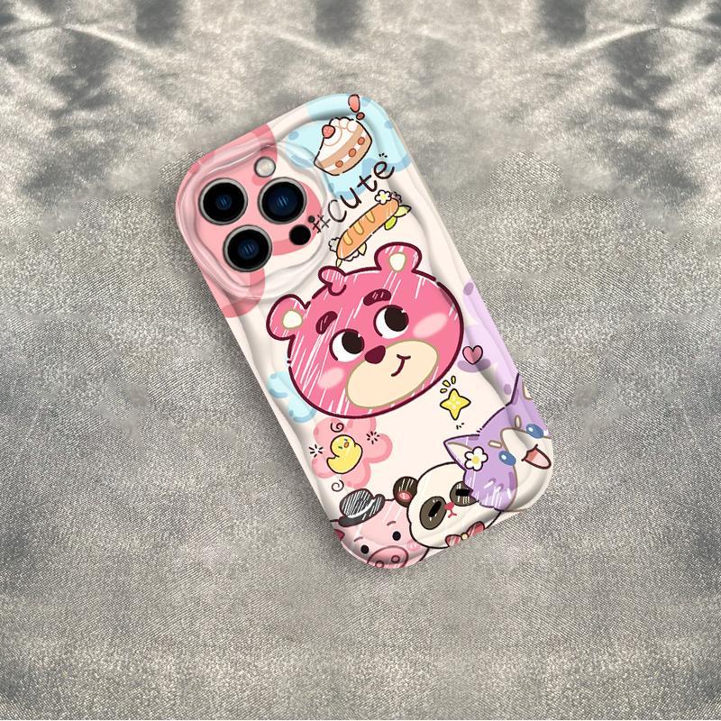 Thích Hợp Cho iPhone 17 16 15 14 13 12 11 Pro Max Plus 17 AIR 3D Wave Mềm TPU Lotso Gấu Nữ Vỏ Điện Thoại Chống Sốc