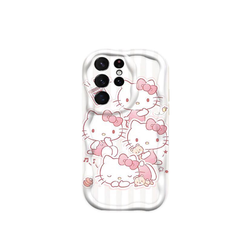 Thích Hợp Cho Samsung S20 S21 S22 S23 S24 S25 S26 + FE Plus Ultra 3D Bảo Vệ Mềm TPU Kitty Cat Vỏ Điện Thoại Chống Sốc