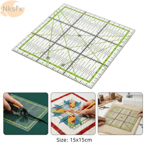 Thước cắt vải vuông đa kích thước chất liệu acrylic NKSFX, thước quilting đánh dấu cho dự án may vá