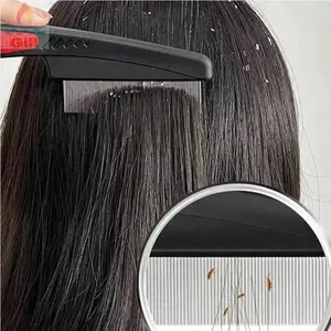 Lược chấy răng mịn GILL, Lược làm sạch da đầu tay cầm chống trượt không đau, Loại bỏ lược chải tóc gàu