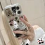Gương Bạc Chó Con Ốp Lưng Điện Thoại Samsung Galaxy A12 M12 F12 A11 A10S M10S M07 F07 F70E M17E F05 A04E M04 F04 S20 FE Lite 5G 4G Vỏ Mềm Phong Cách Ins Dễ Thương